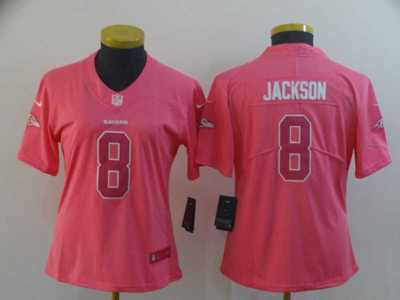 Women Nike Ravens 8 LaMar Jackson Pink Fashion Limited Jersey,We sell and wholesale Women Nike Ravens 8 LaMar Jackson Pink Fashion Limited Jersey on line form chian!